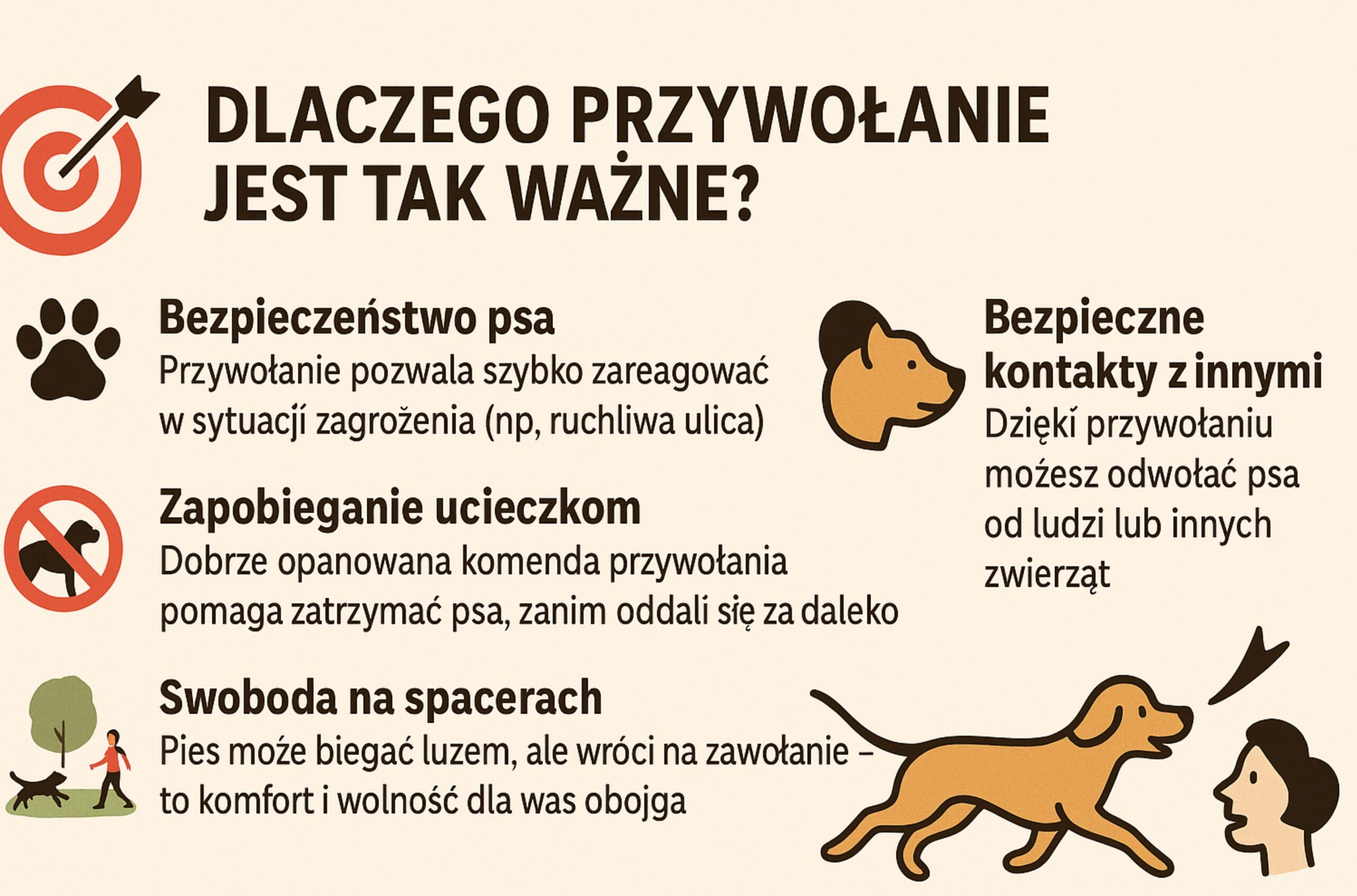 Dlaczego przywołanie psa na spacerze jest tak ważne